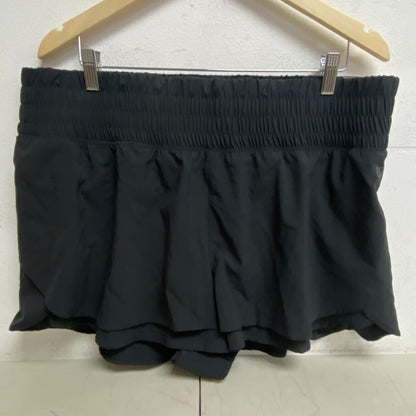 CALIA Performance Step Up Woven High Rise Petal Hem Short Pure Black WAX12259PRT