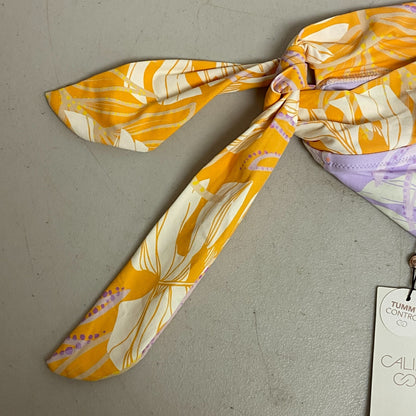 Calia High Rise Side Tie Bottom Palms Lavender Swimwear Bikini WSA22402PRT