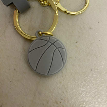 Assorted Silicone Air Jordan 1 Grey and Black Keychain Accessory