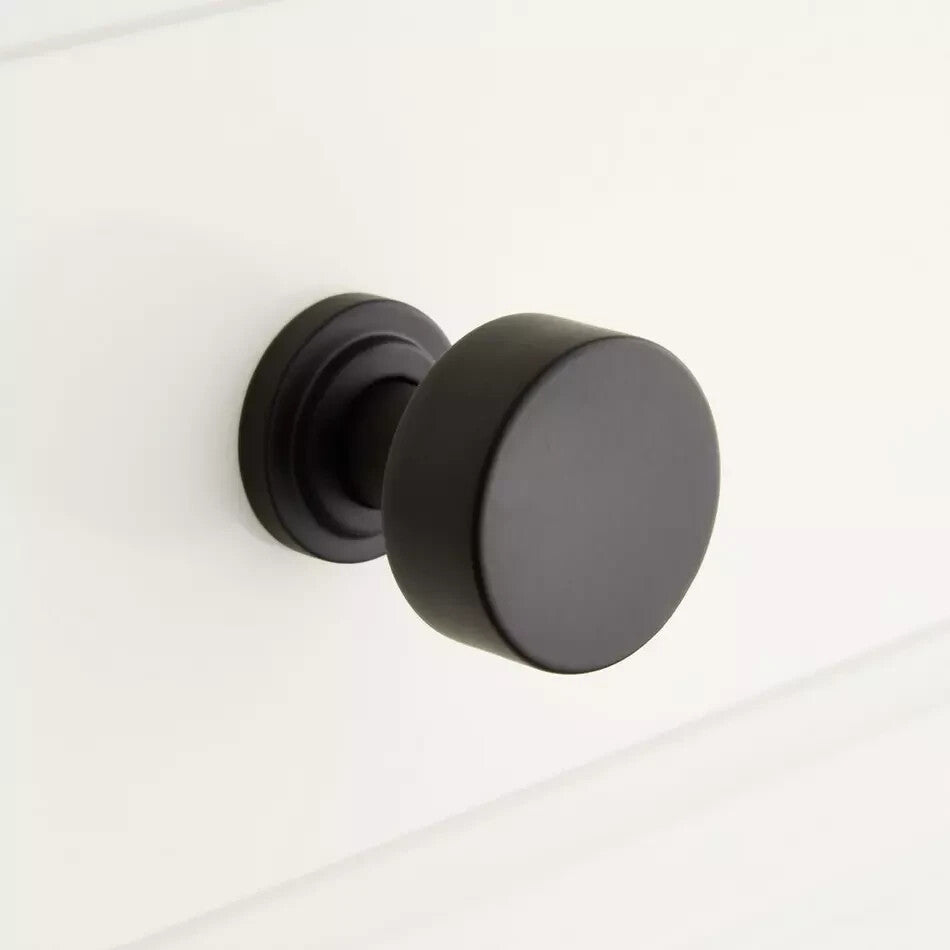 Signature Hardware 1-1/4" Colmar Brass Cabinet Knob - 2 pack - Black SH553066BLK
