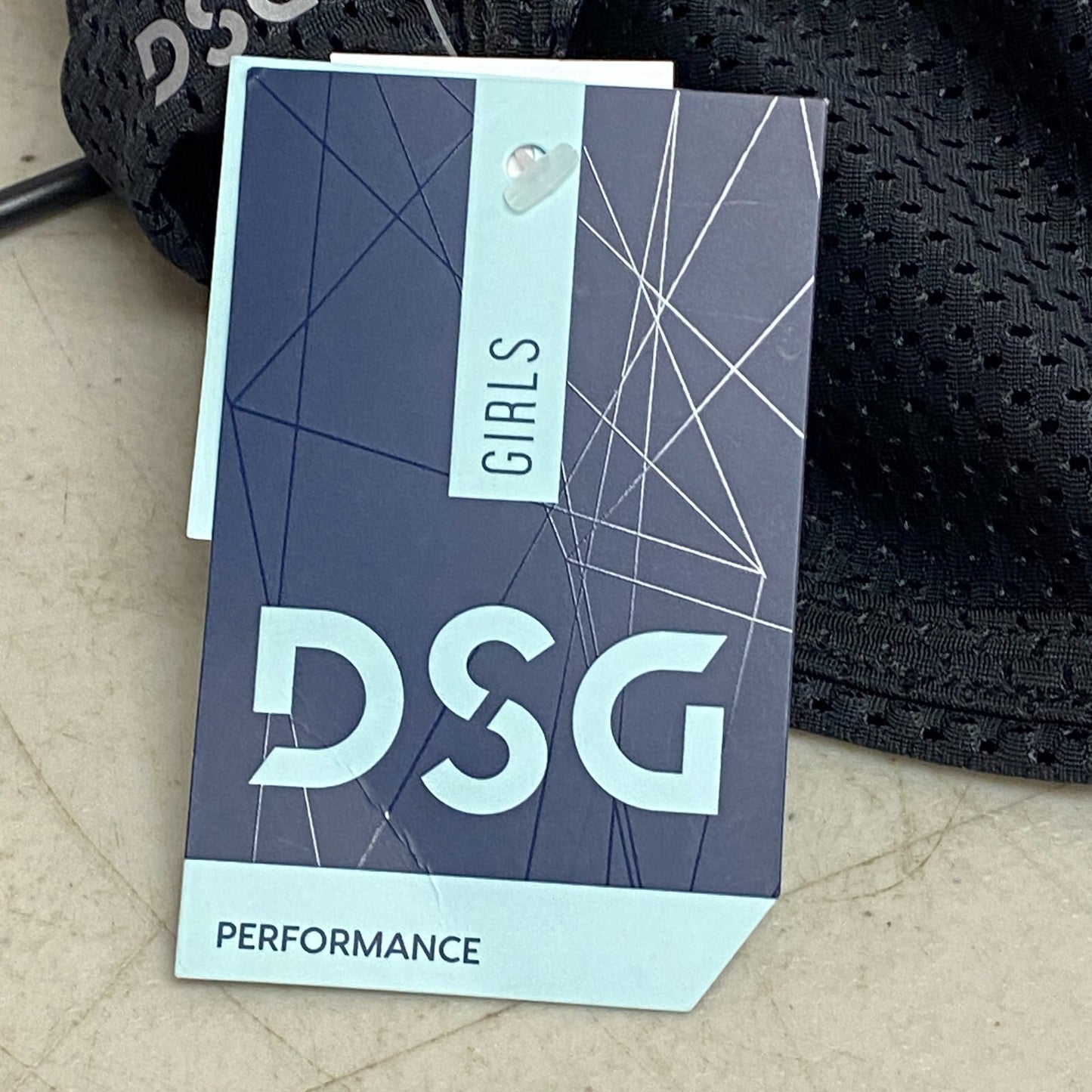 DSG Girls' Performance Mid Rise Stride Run Mesh Shorts Pure Black DAG12132