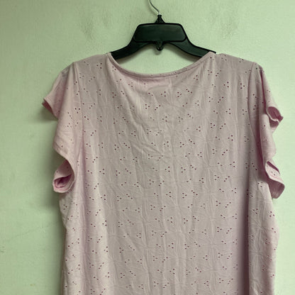 Stella Parker Women's Eyelet Flutter Sleeve Dress Size Large Color: Calm Pink