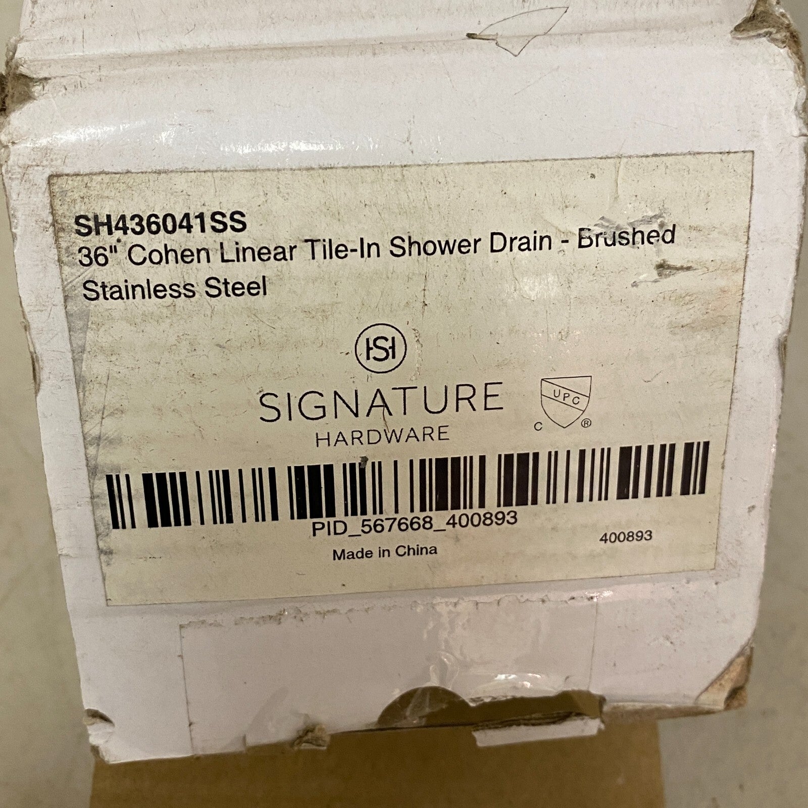 Signature Hardware 36" Cohen Linear Tile-In Shower Drain - Brushed Stainless SS