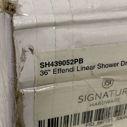 Signature Hardware 36" Effendi Linear Shower Drain Polished Brass SH439052PB