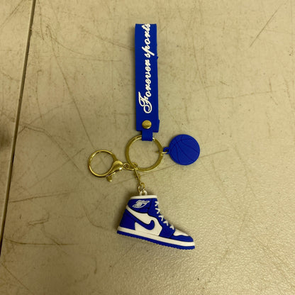Assorted Silicone Air Jordan 1 Blue and White Keychain Accessory