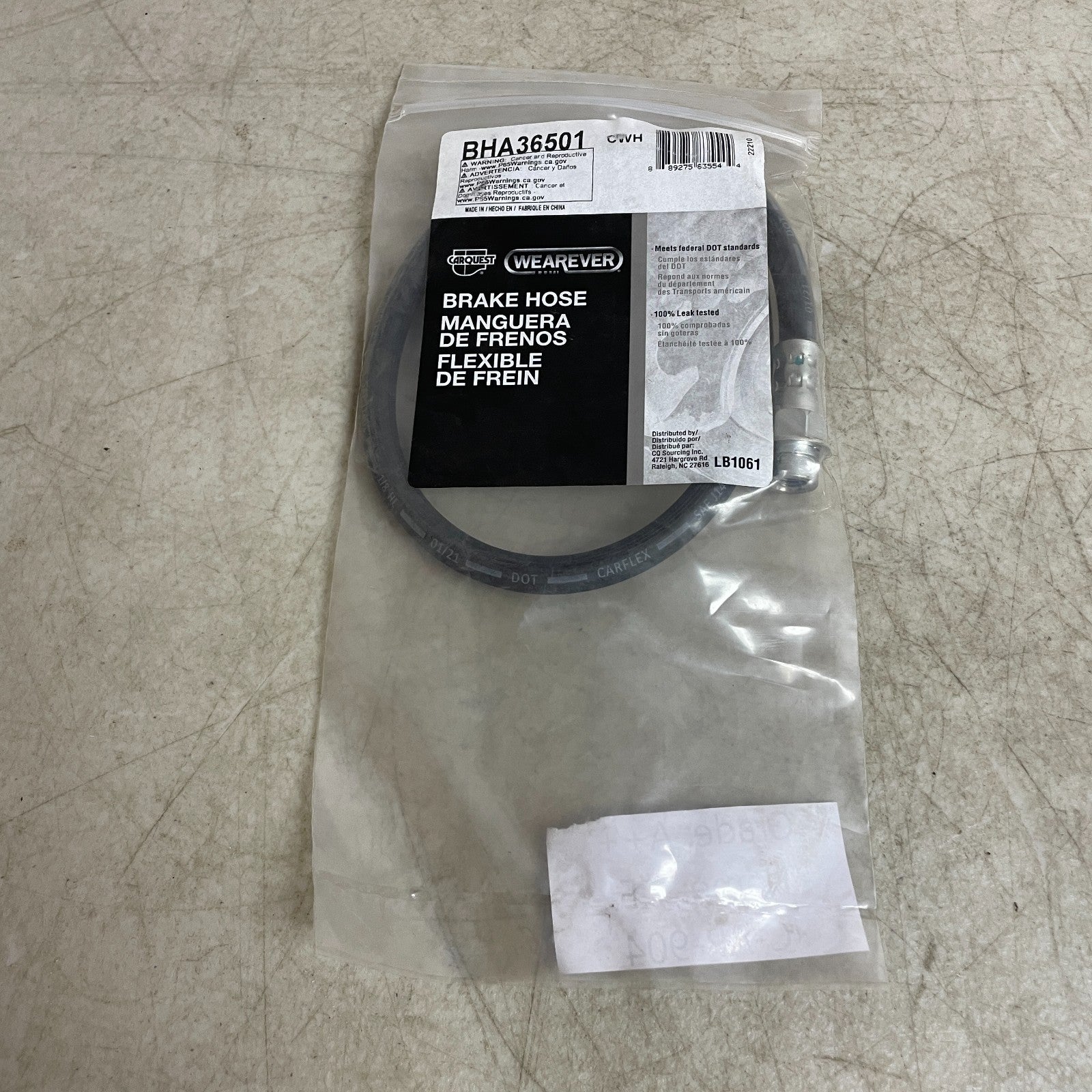 Carquest Wearever BHA36501 Brake Hydraulic Hose 21" EPDM, DOT Approved