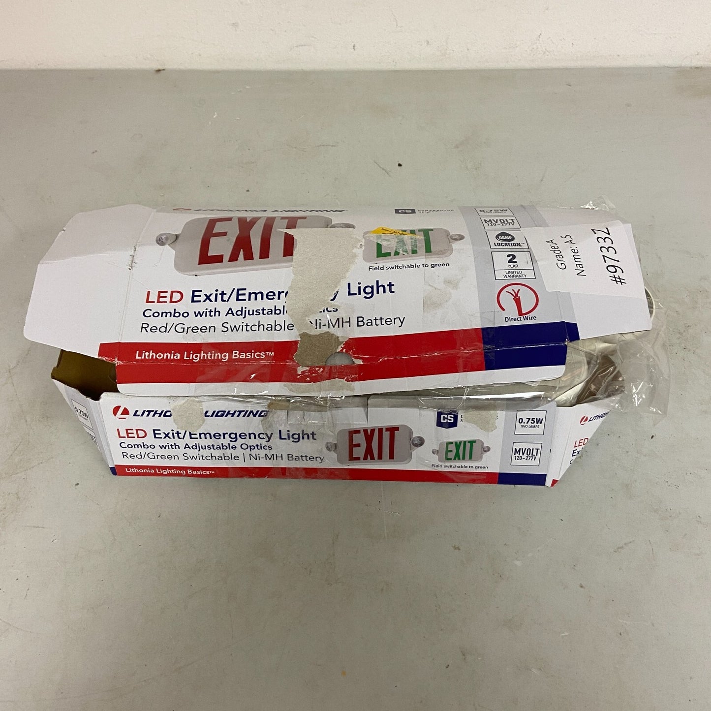 Lithonia Lighting Switch Hardwired LED White Exit Sign and Emergency Light