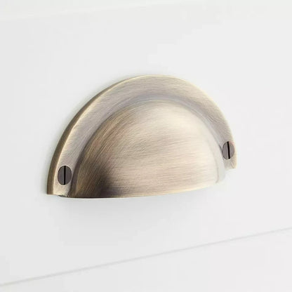Signature Hardware Rustic Style Brass Traditional Cup Pull - Antique Brass