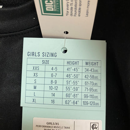 DSG Girl's Performance Muscle Tank Pure BLACK Solid DAG13100