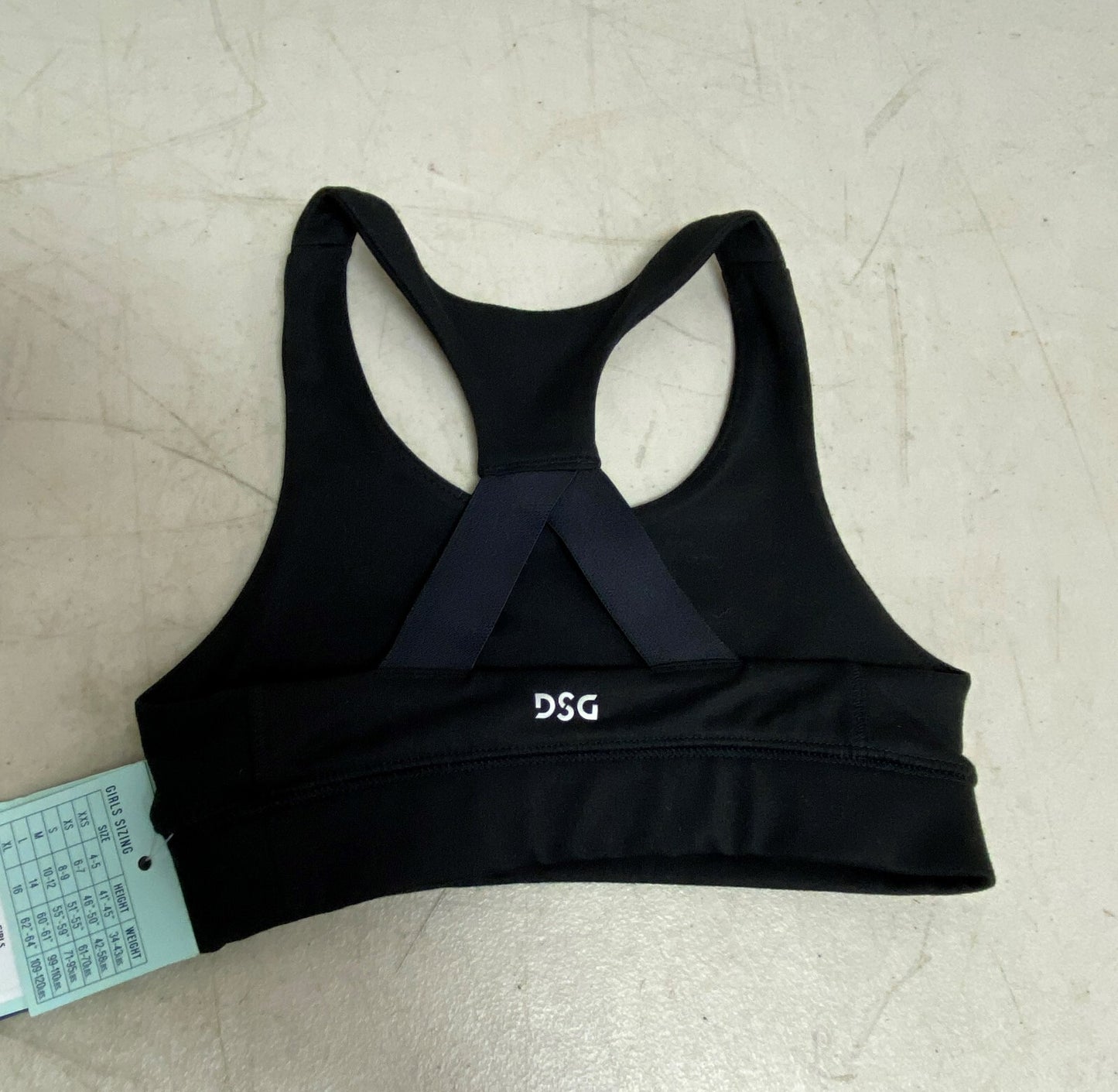 DSG Girls' Performance Fashion Sports Bra Pure Black Solid Stylish DAG49101