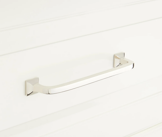 Signature Hardware 4" Klein Solid Brass Cabinet Pull Polished Nickel