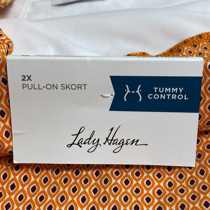 Calia Womens 17" Tummy Control Skort Navette Orange Solid WGH17430PS23