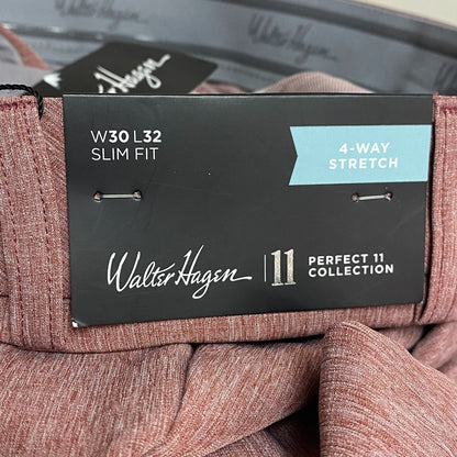 Walter Hagen Mens P11 Novelty Pocket Pant New Maroon/ White Htr Slim MGA35125VC