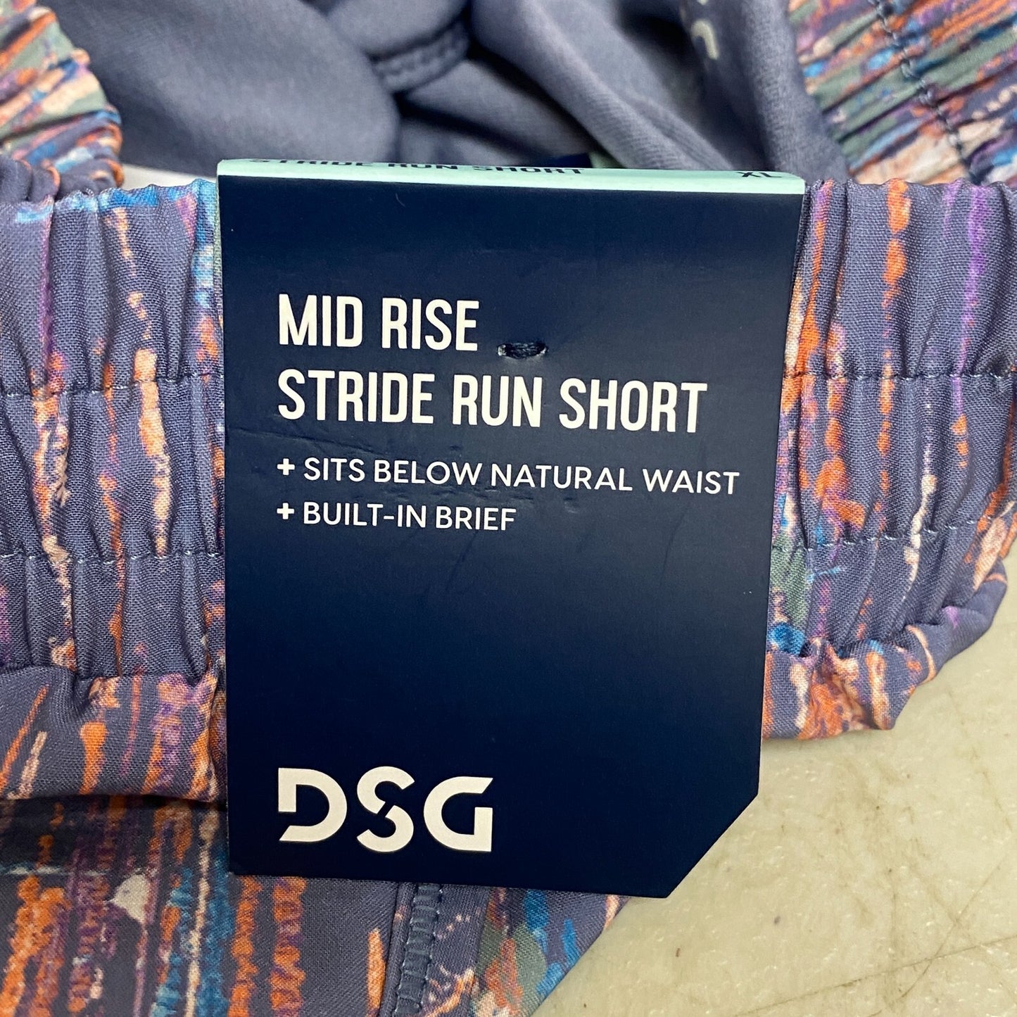 DSG Girls' Performance Mid Rise Stride Run Shorts Sketchy Ikat Grey DAG12116PRT
