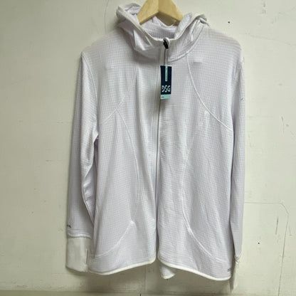 DSG Womens Run Grid Full Zip Pure White Jacket Solid Long Sleeve DAW21205
