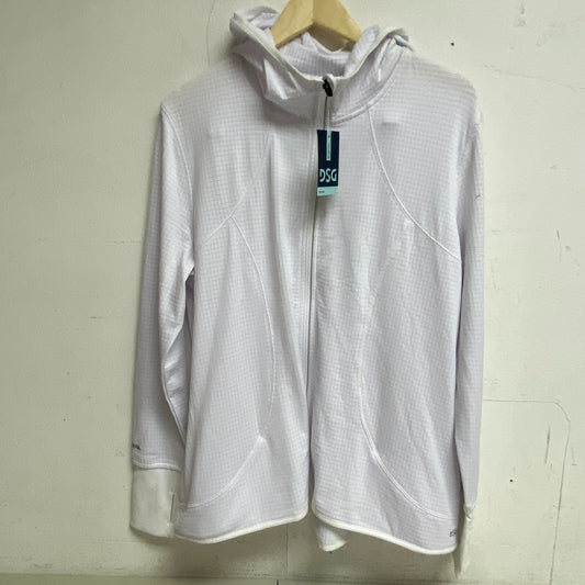 DSG Womens Run Grid Full Zip Pure White Jacket Solid Long Sleeve DAW21205