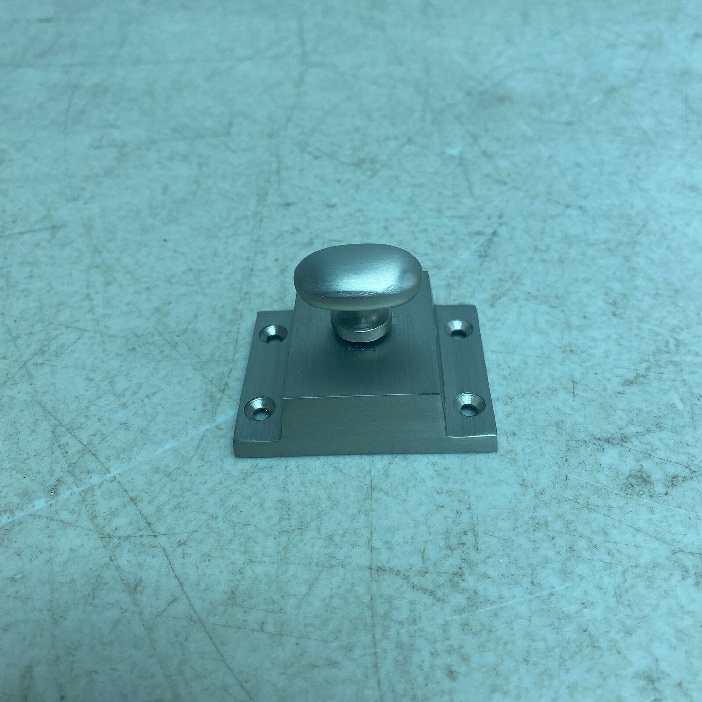 Signature Hardware Pitkin Brass Cabinet Latches with Oval Knob - Brushed Nickel