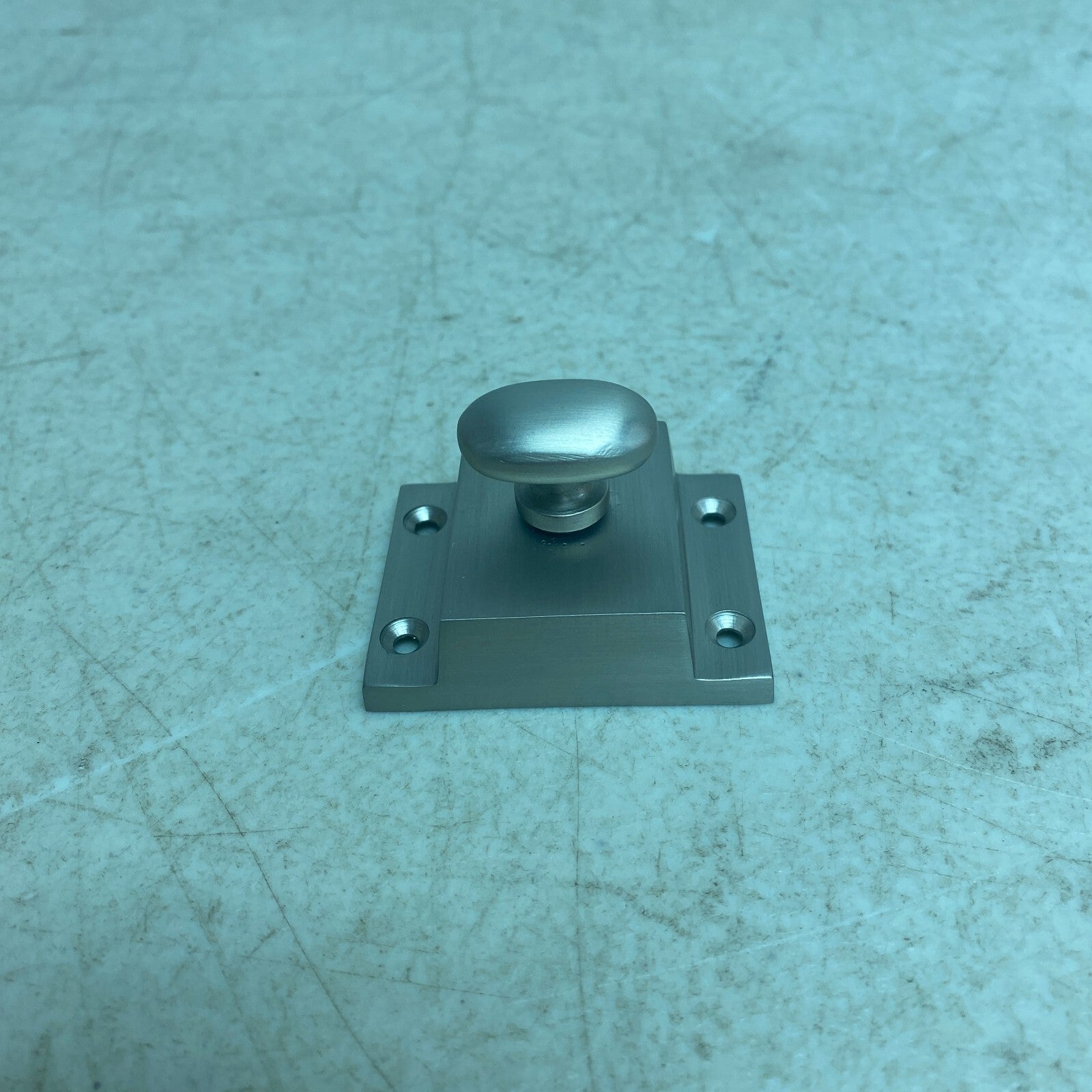 Signature Hardware Pitkin Brass Cabinet Latches with Oval Knob - Brushed Nickel