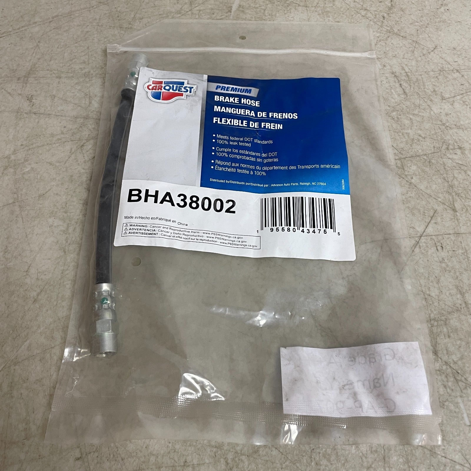 Carquest Wearever BHA38002 Premium Brake Hose Assembly with Banjo End Fittings