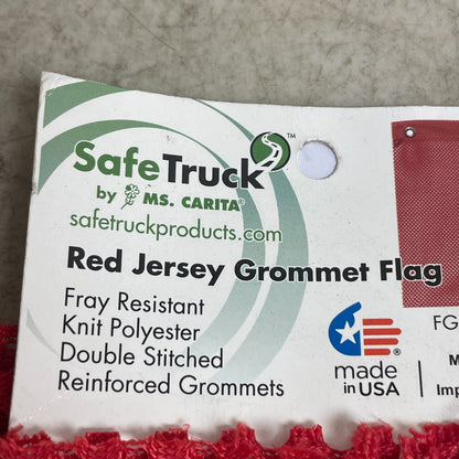 SafeTruck Red Jersey Safety Flag 18" x 18" FG300C with Heavy-Duty Grommets