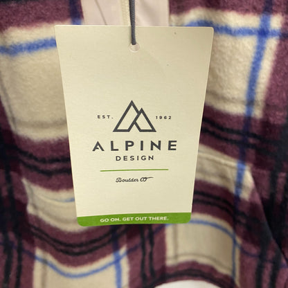 Alpine Design Women's W AD Wayfarer Fleece 1/4 Zip Iowa Plaid DK Burgundy New!