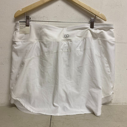 CALIA Women's Tulip Hem Skort Pure White Solid Relaxed fit Journey WAX12237