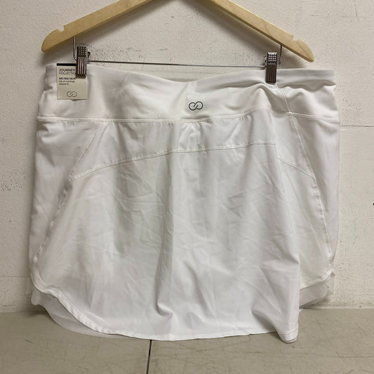 CALIA Women's Tulip Hem Skort Pure White Solid Relaxed fit Journey WAX12237