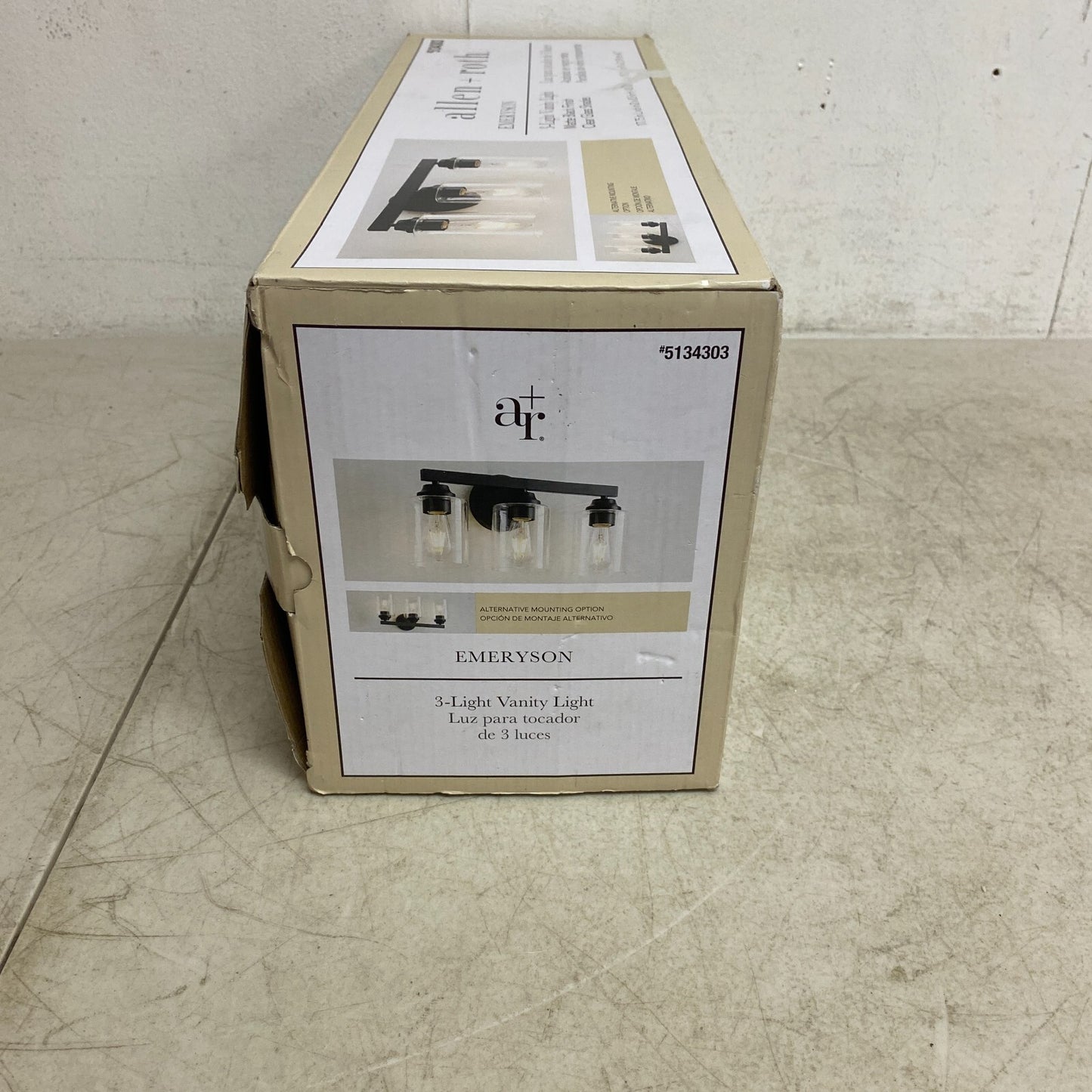 allen + roth Emeryson 17.75-in 3-Light Matte Black Transitional Vanity Light