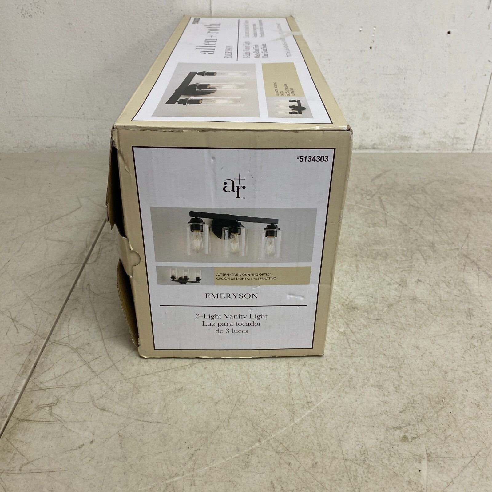 allen + roth Emeryson 17.75-in 3-Light Matte Black Transitional Vanity Light