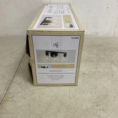 allen + roth Emeryson 17.75-in 3-Light Matte Black Transitional Vanity Light