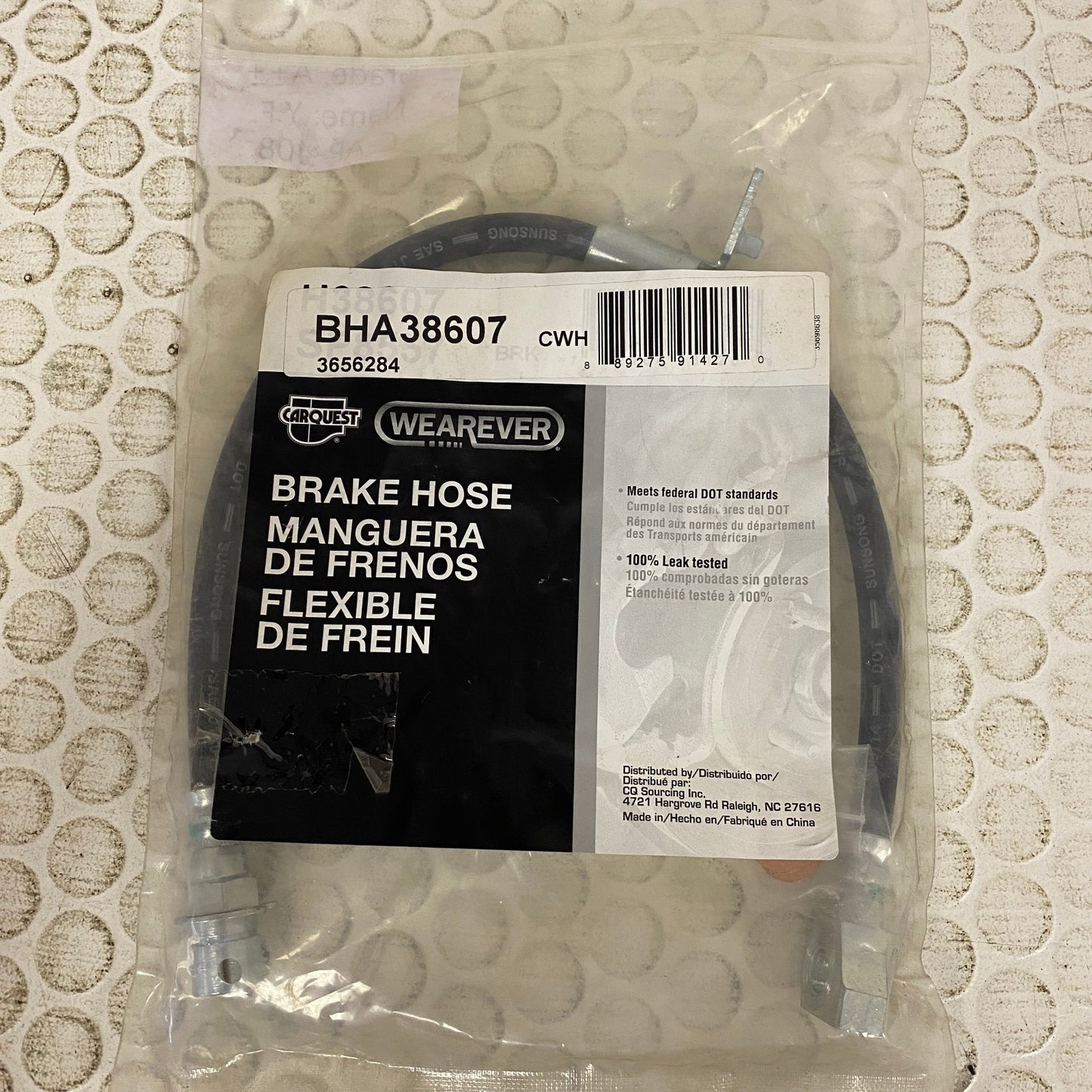 CARQUEST BHA38607 Brake Hydraulic Hose Assembly Black Rubber