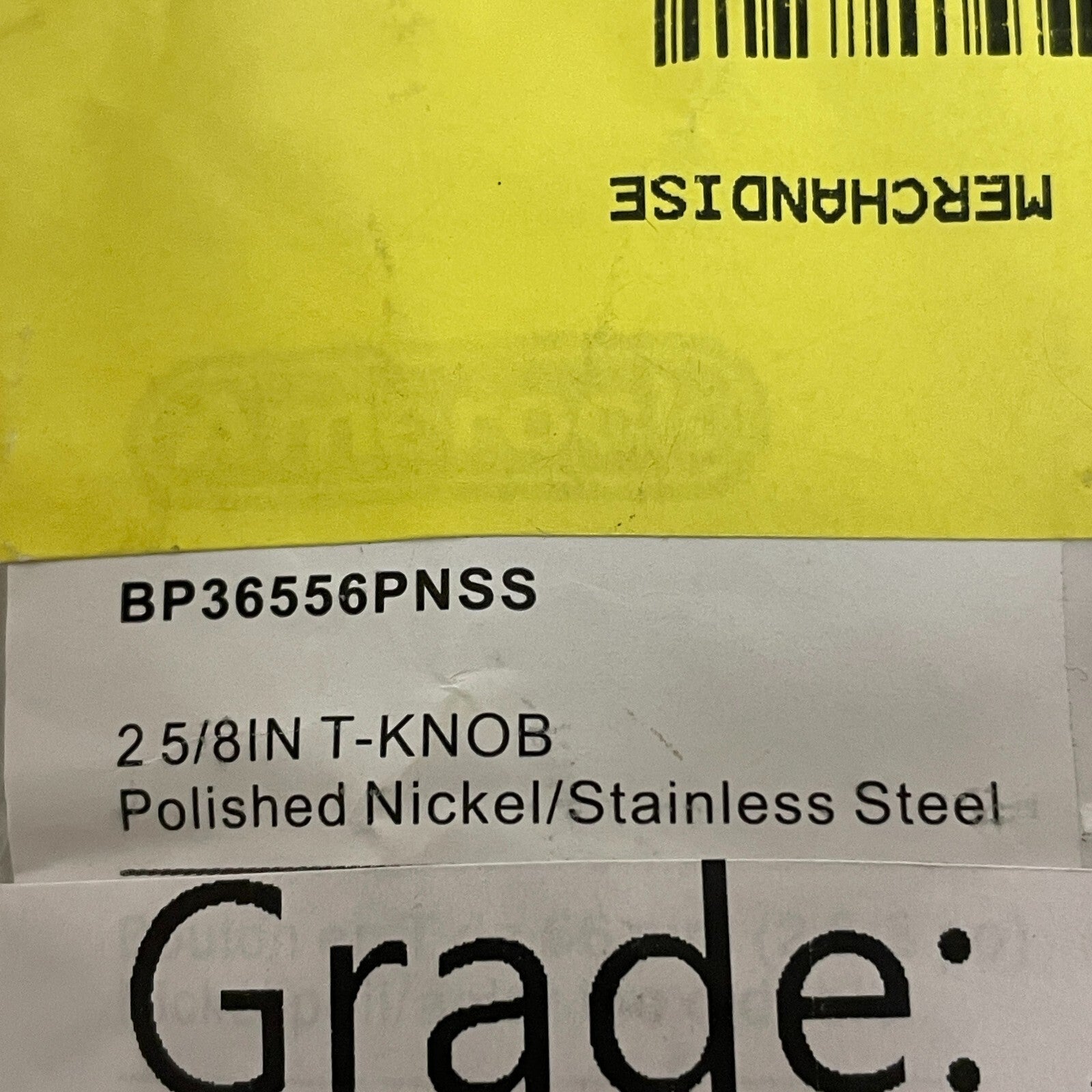 Amerock Esquire 2‑5/8″ T‑Knob Polished Nickel/Stainless Steel BP36556PNSS