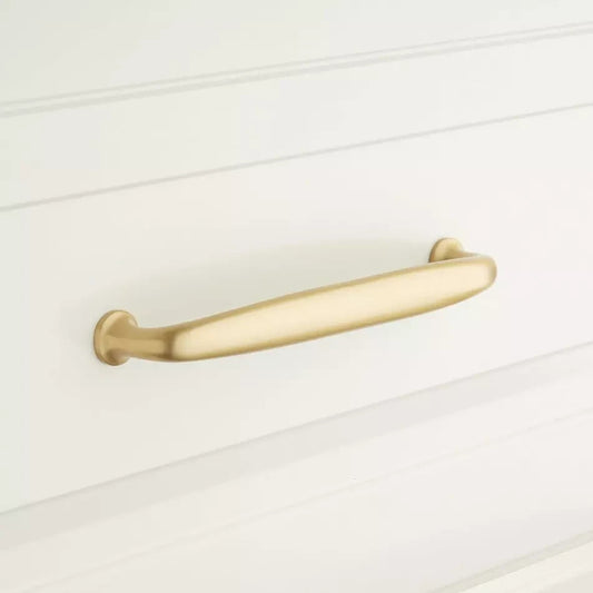 Signature Hardware 3-3/4" Dinan Solid Brass Cabinet Pull Satin Brass