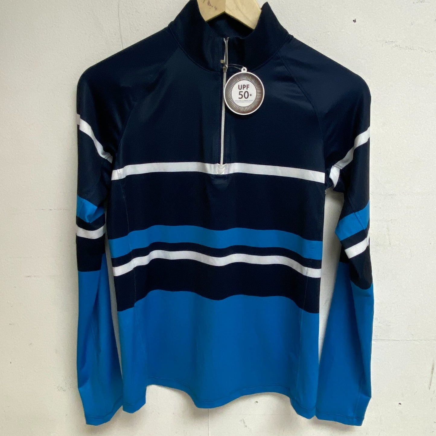 Lady Hagen Women's UV LS 1/4 Zip Blue Multi Stripe WGH11440PS23
