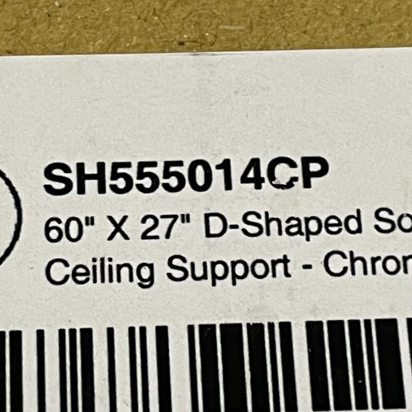 Signature Hardware 60"X 27" D-Shaped Solid Brass Shower Ring and Ceiling Support