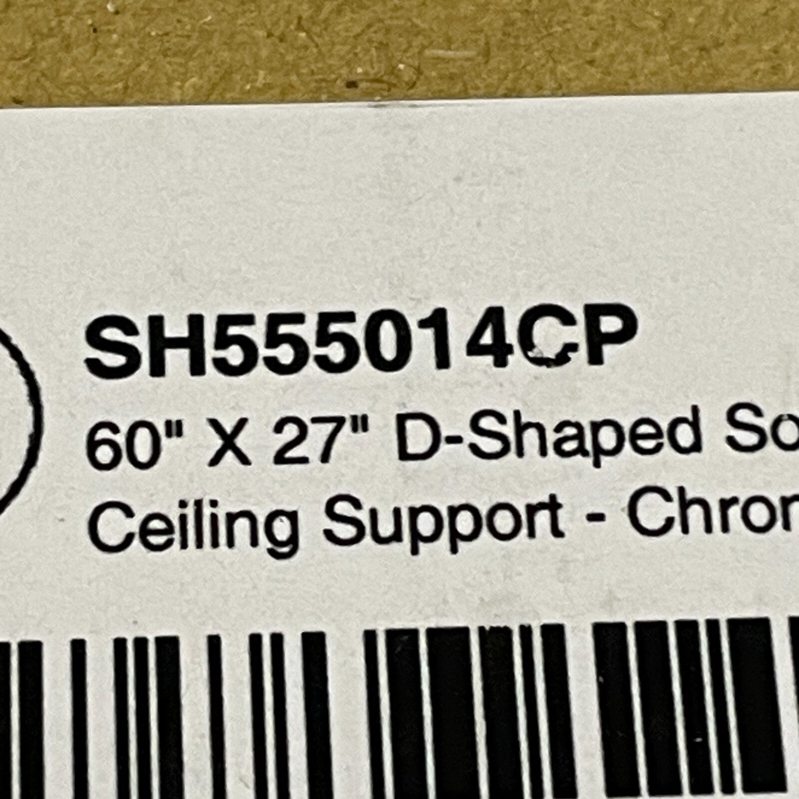 Signature Hardware 60"X 27" D-Shaped Solid Brass Shower Ring and Ceiling Support