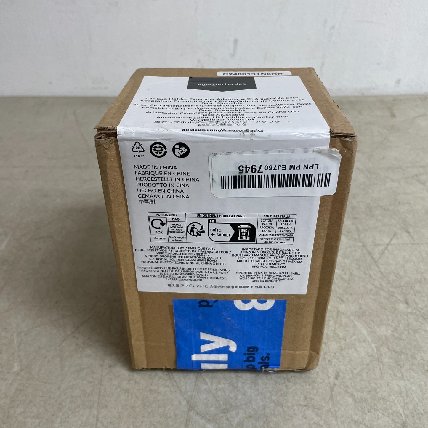 Amazon Basics Car Cup Holder Expander Adjustable Base Fits 3.4-3.8" Bottles