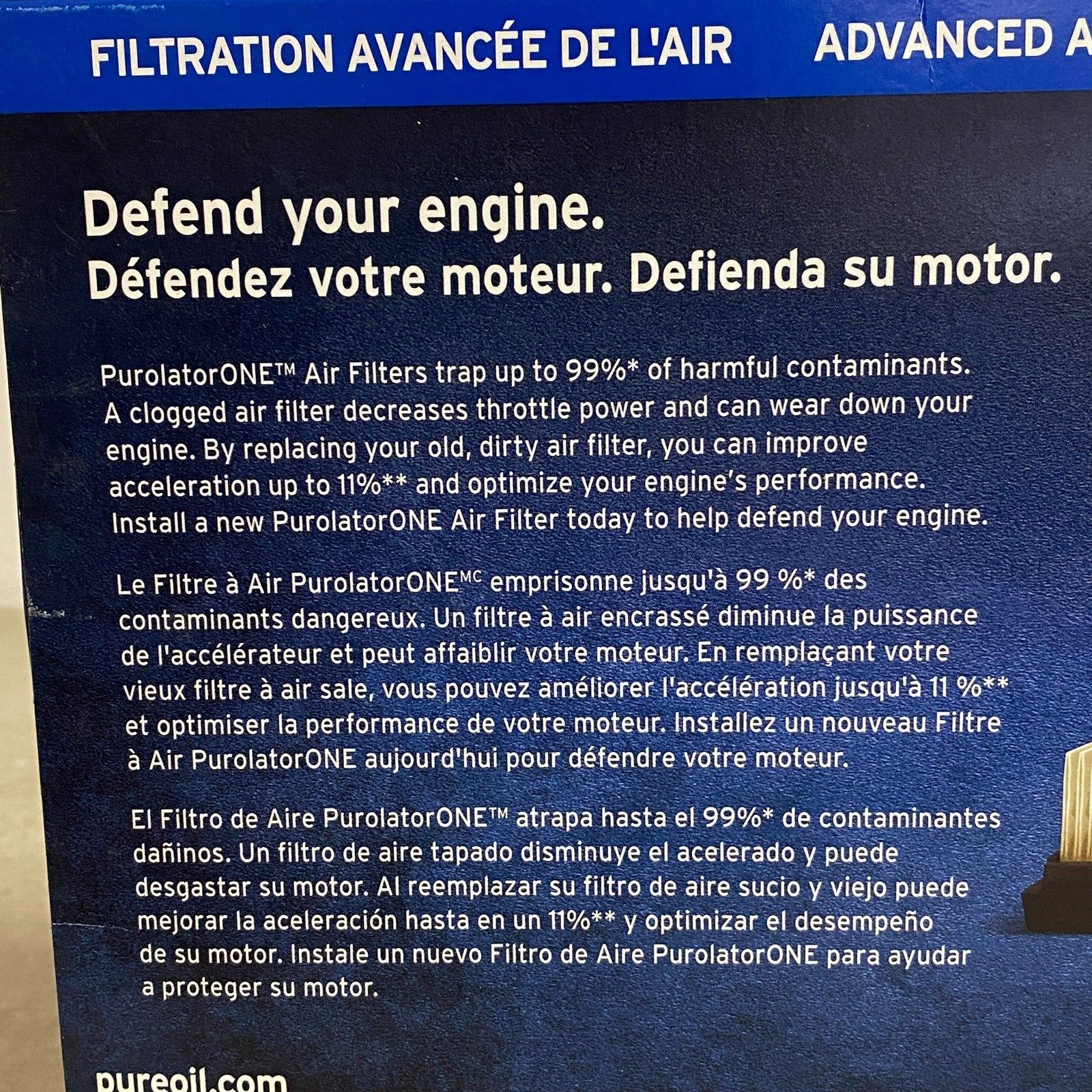 PUROLATOR One Engine Air Filter Panel Model A24832