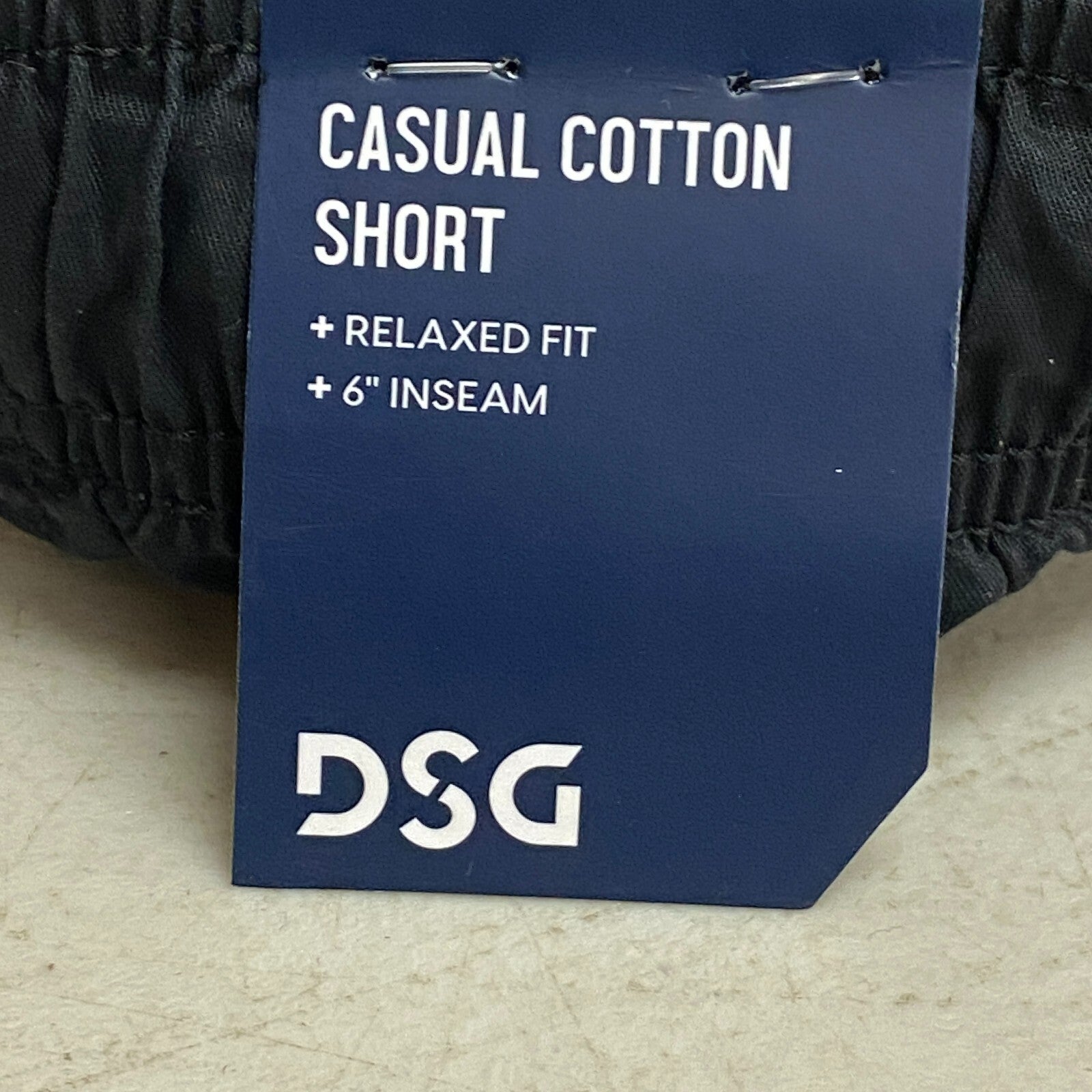 DSG Men's 6" Inseam Cotton Woven Shorts Pure Black Solid Relaxed Fit DAM13135