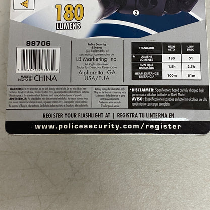 Police Security Havoc LED Headlamp Black 130 Lumens Pivoting Beam Model 99706