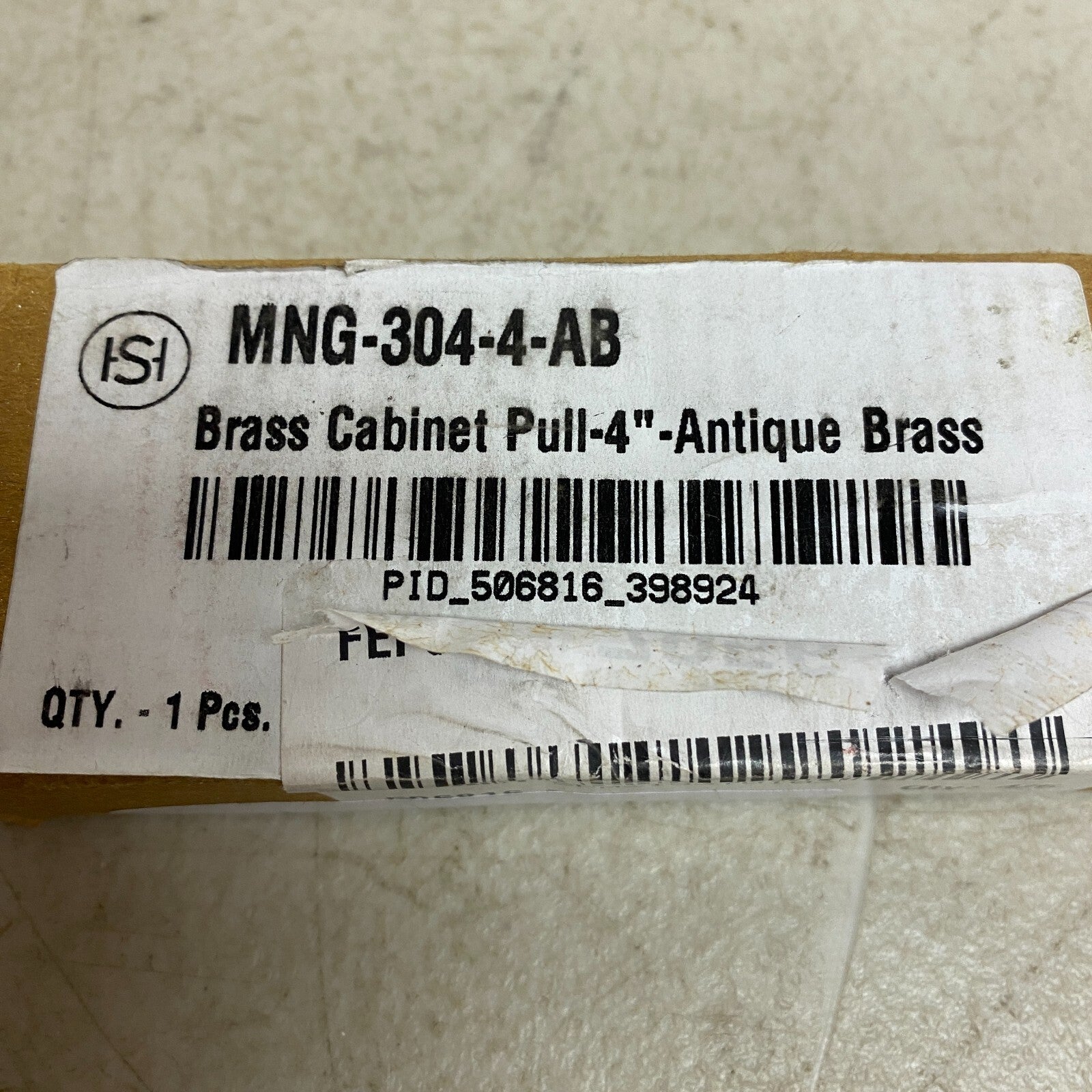 Signature Hardware Marta Solid Brass Cabinet Pull 4" Antique Brass MNG-304-4-AB