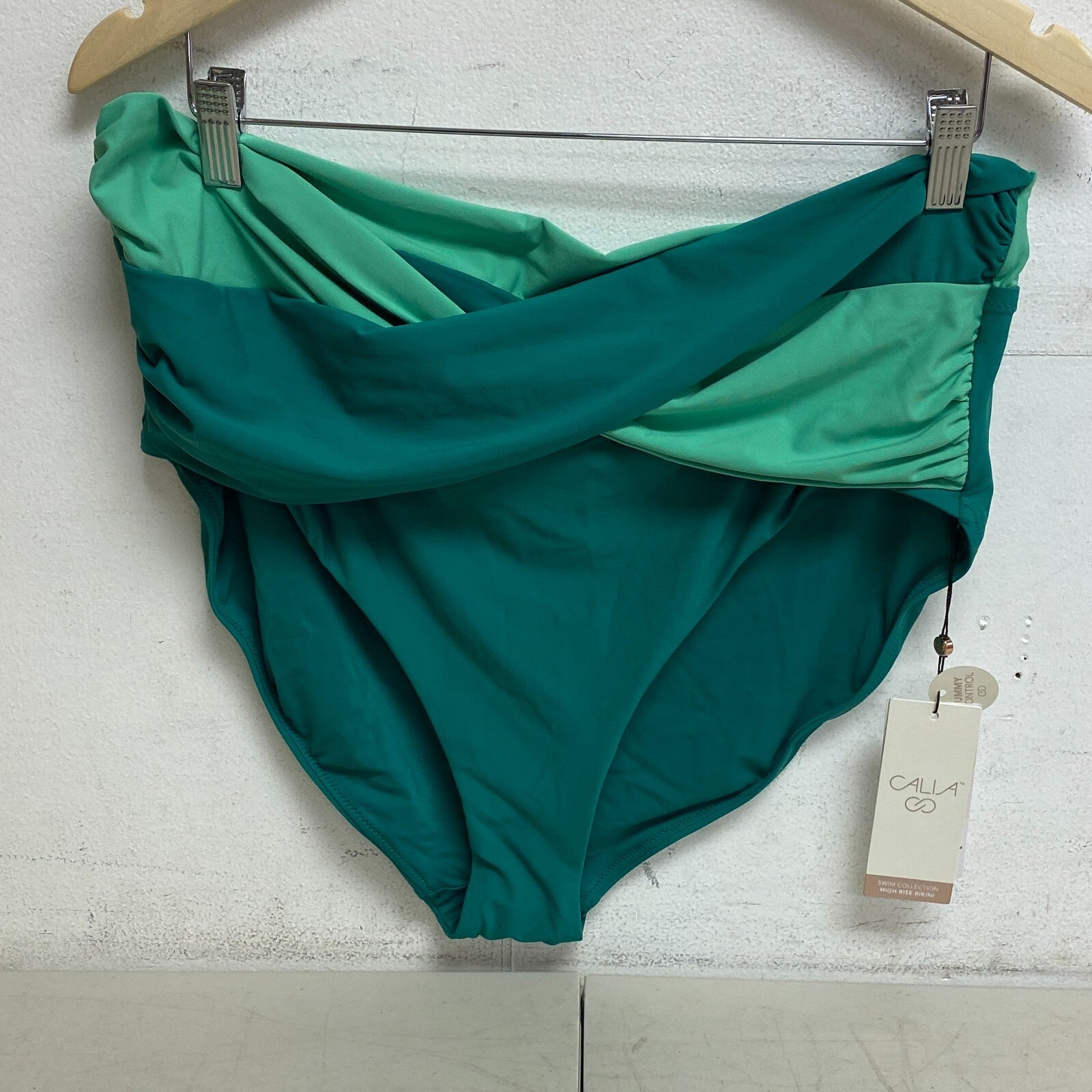 CALIA Women's High Rise Twist Front Bottom Watermelon Green WSA22401