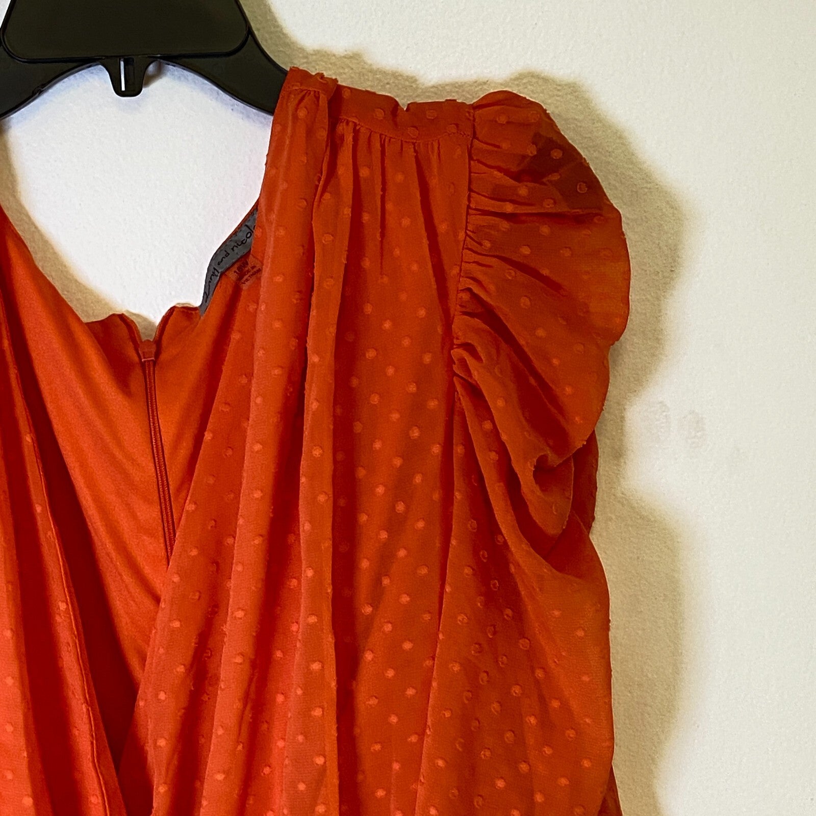 Danny & Nicole Plus 3/4 Sleeve Clip Fit Flare Dress Size 18W Color Dark Peach