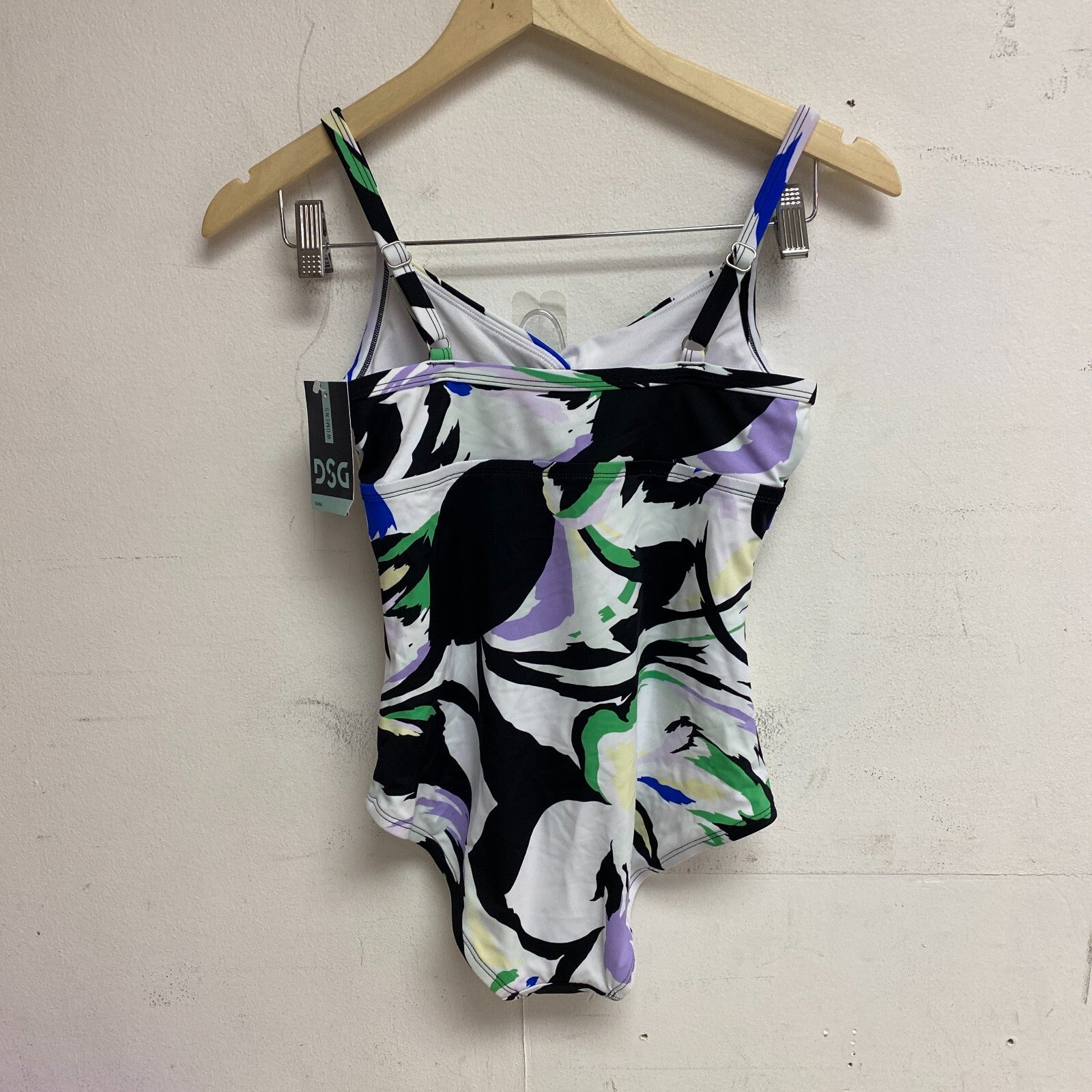 DSG Womens Harley Racerback One Piece Swim Suit Hygienic Rush Floral Multicolor