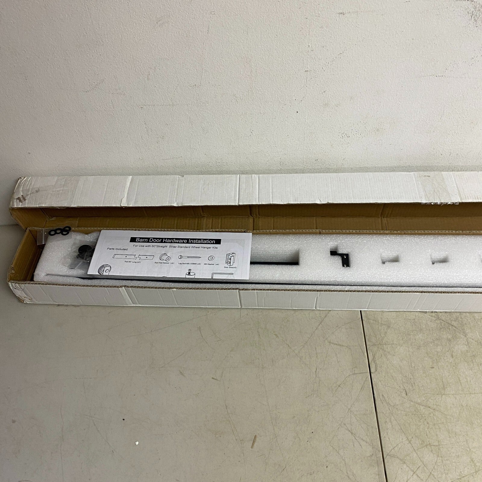 Signature Hardware BARN DOOR HARDWARE KIT 60" RAIL - BLACK