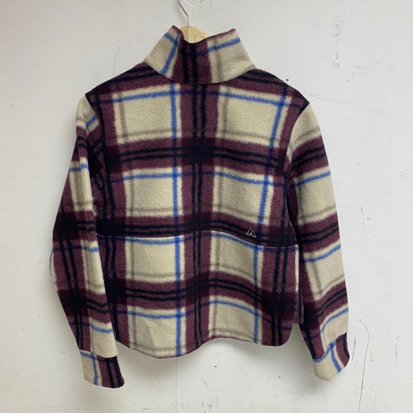 Alpine Design Women's W AD Wayfarer Fleece 1/4 Zip Iowa Plaid DK Burgundy New!