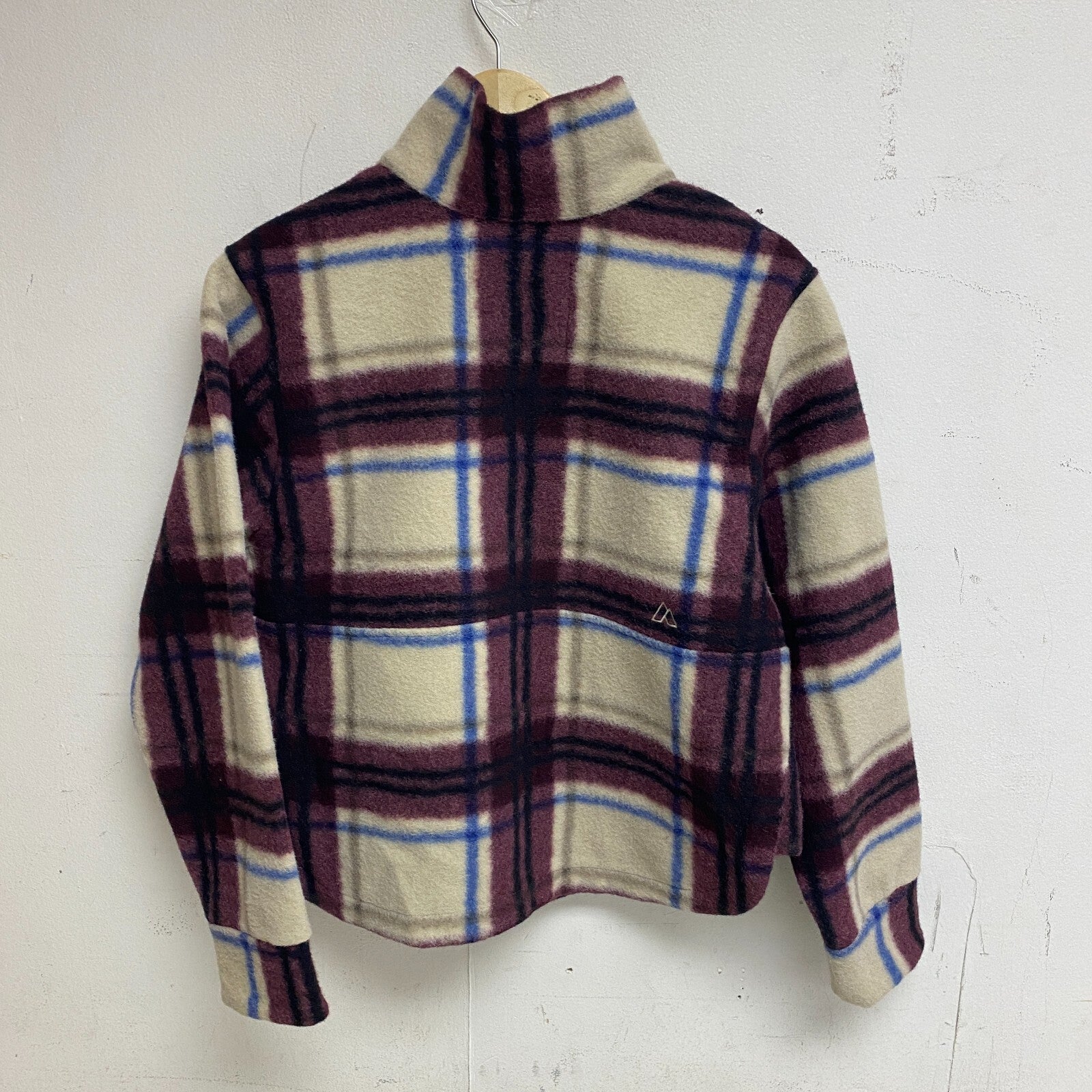 Alpine Design Women's W AD Wayfarer Fleece 1/4 Zip Iowa Plaid DK Burgundy New!