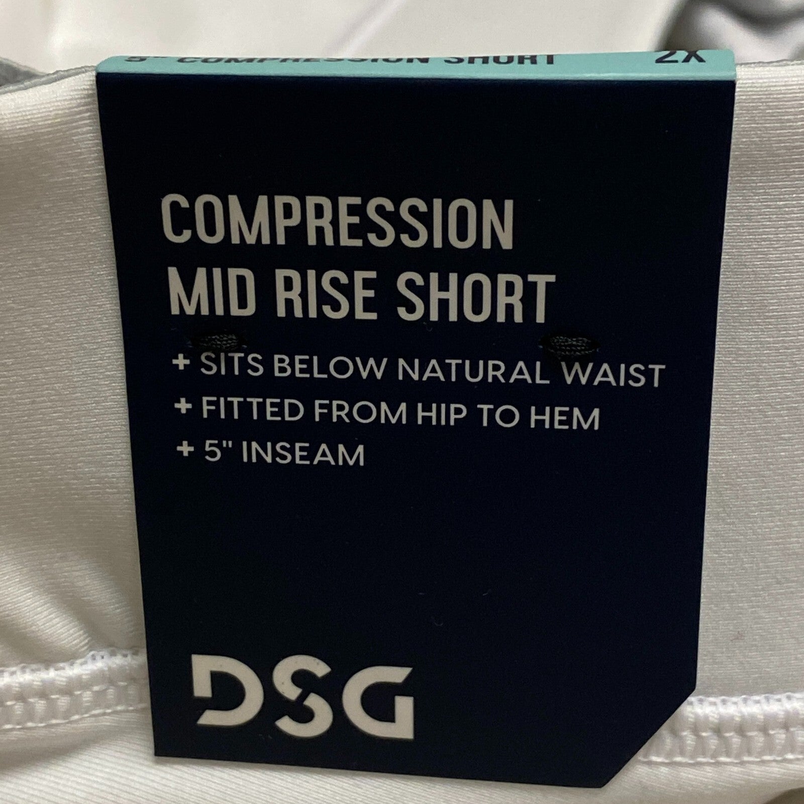 DSG Women's 5" Compression Short Pure White Solid Athletic Compressi DAW21500WP