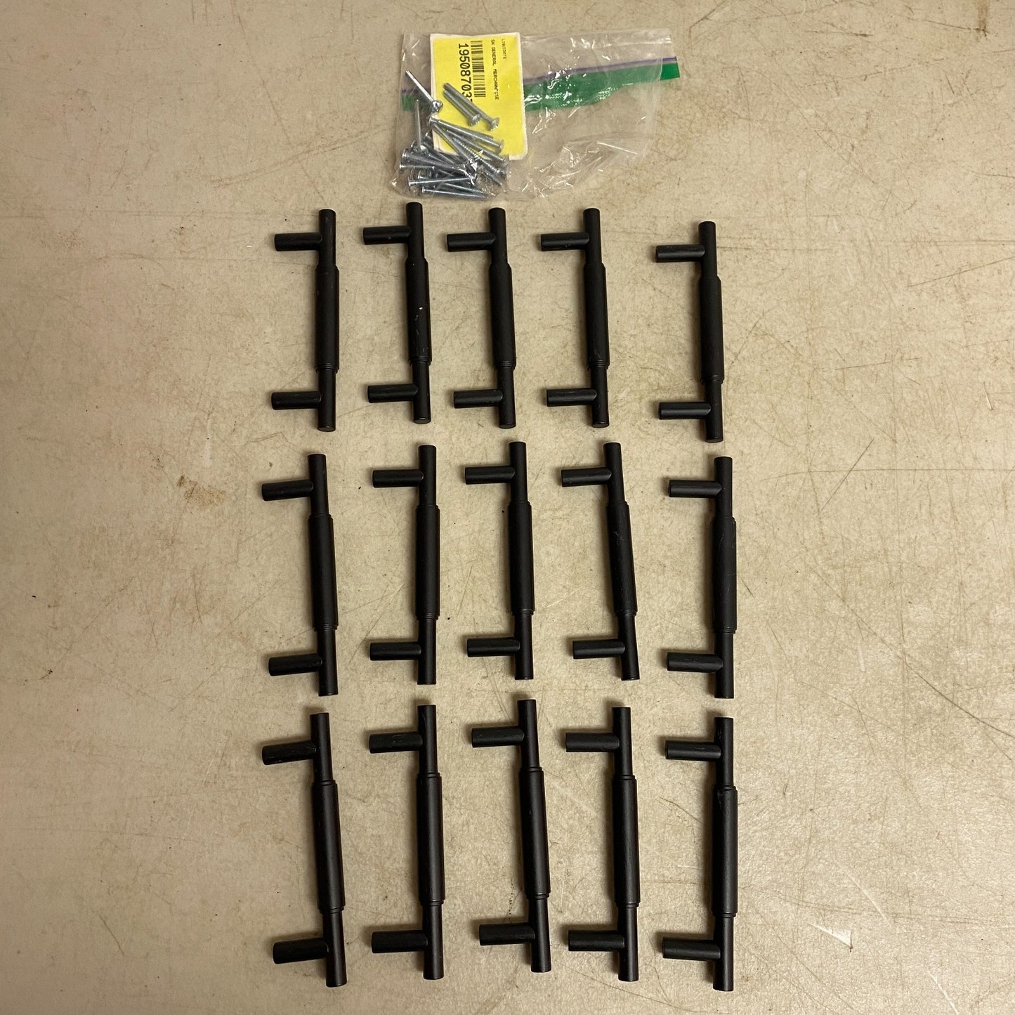 Signature Hardware Colmar 3‑3/4″ Solid Brass Cabinet Pull Matte Black (15 Count)