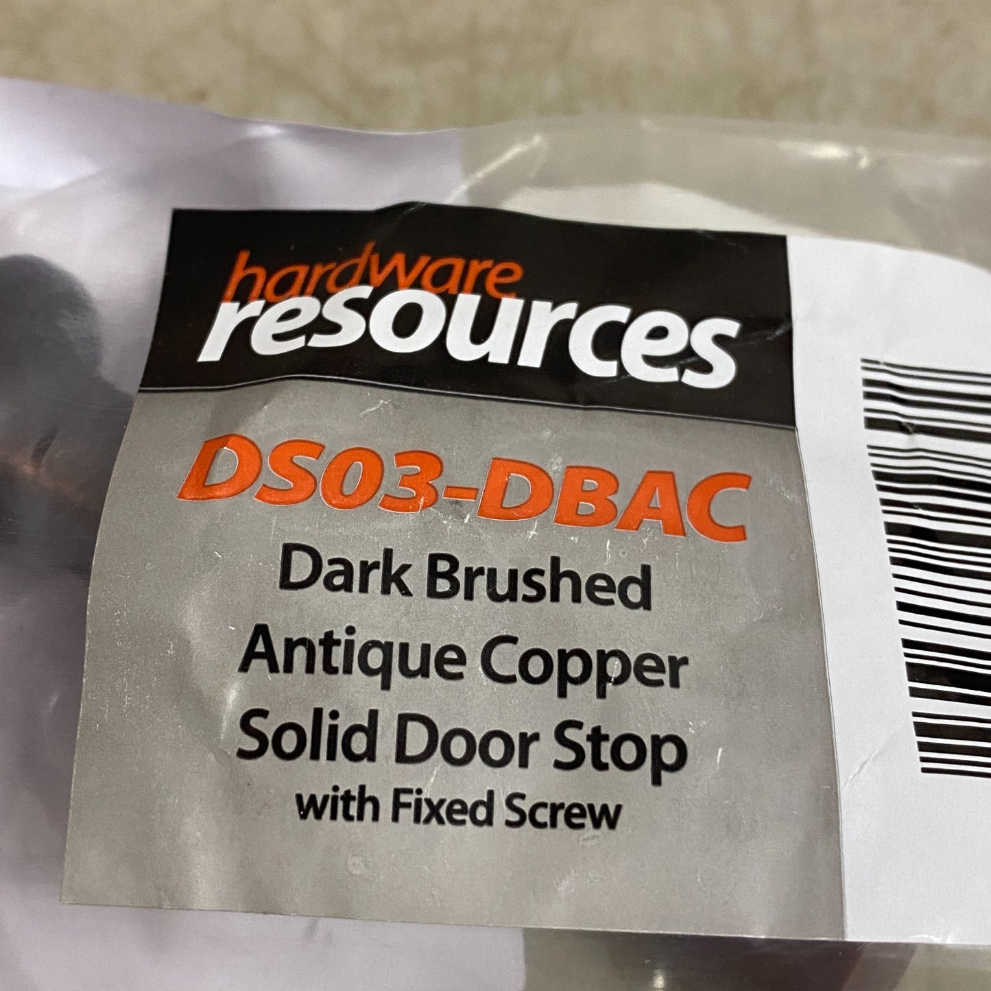 Hardware Resources DS03‑DBAC 3″ Solid Door Stop Brushed Oil‑Rubbed Bronze